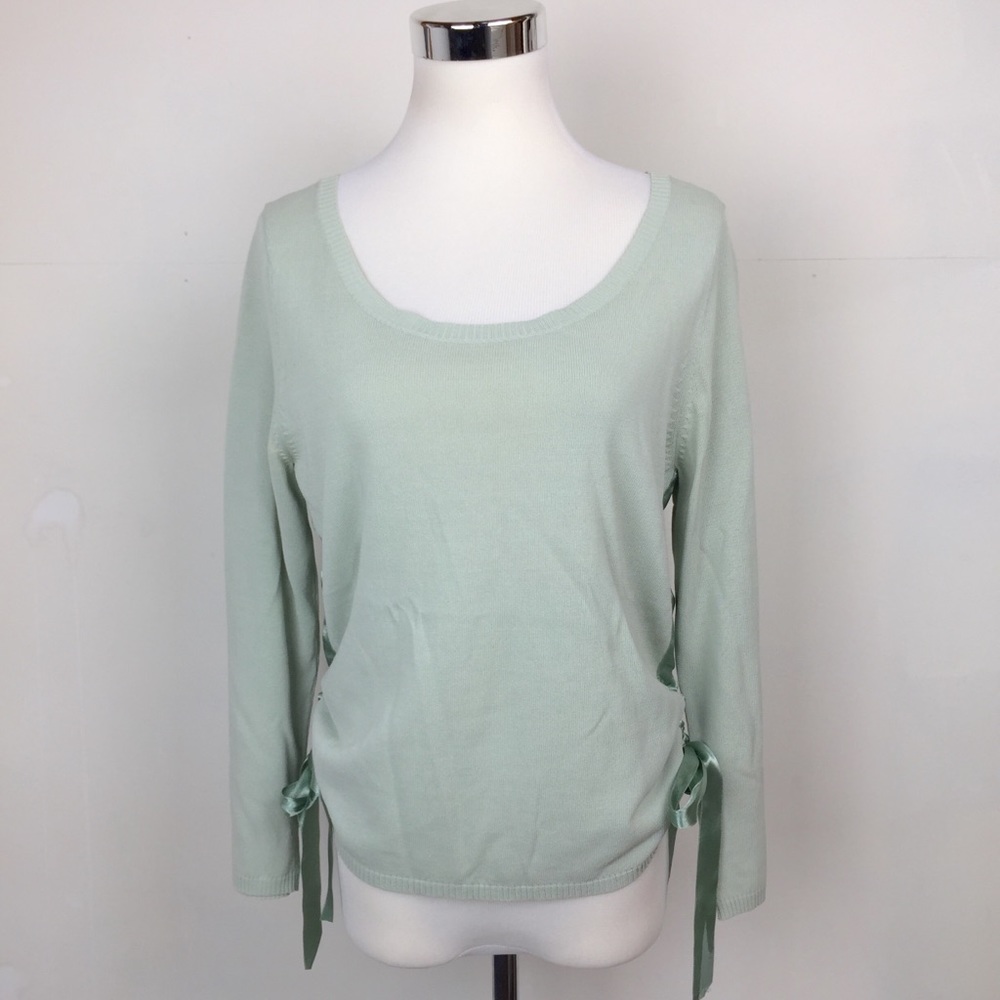 Anthropologie Moth Thin Knit Tie Side Sweater